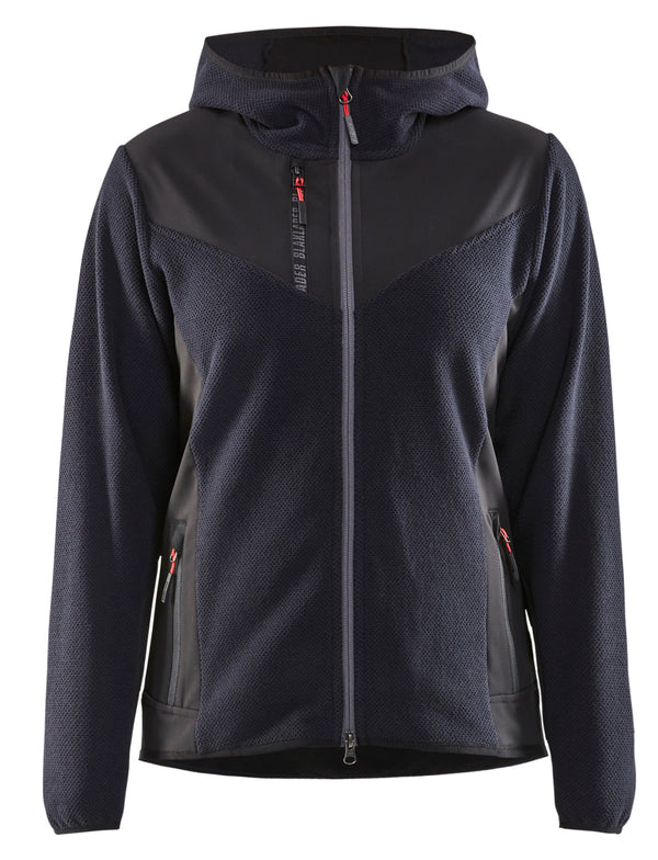Blåkläder 5941 Dame Strikket Jakke med softshell med tryk eller logo – arbejdstøj og firmatøj