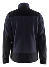 Blåkläder 5942 Strikket Jakke med Softshell nærbillede med logo