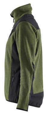 Blåkläder 5943 Dame Strikket jakke med Softshell produktfoto med tryk