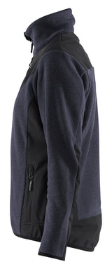 Blåkläder 5943 Dame Strikket jakke med Softshell produktbillede med tryk