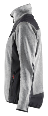 Blåkläder 5943 Dame Strikket jakke med Softshell nærbillede med tryk