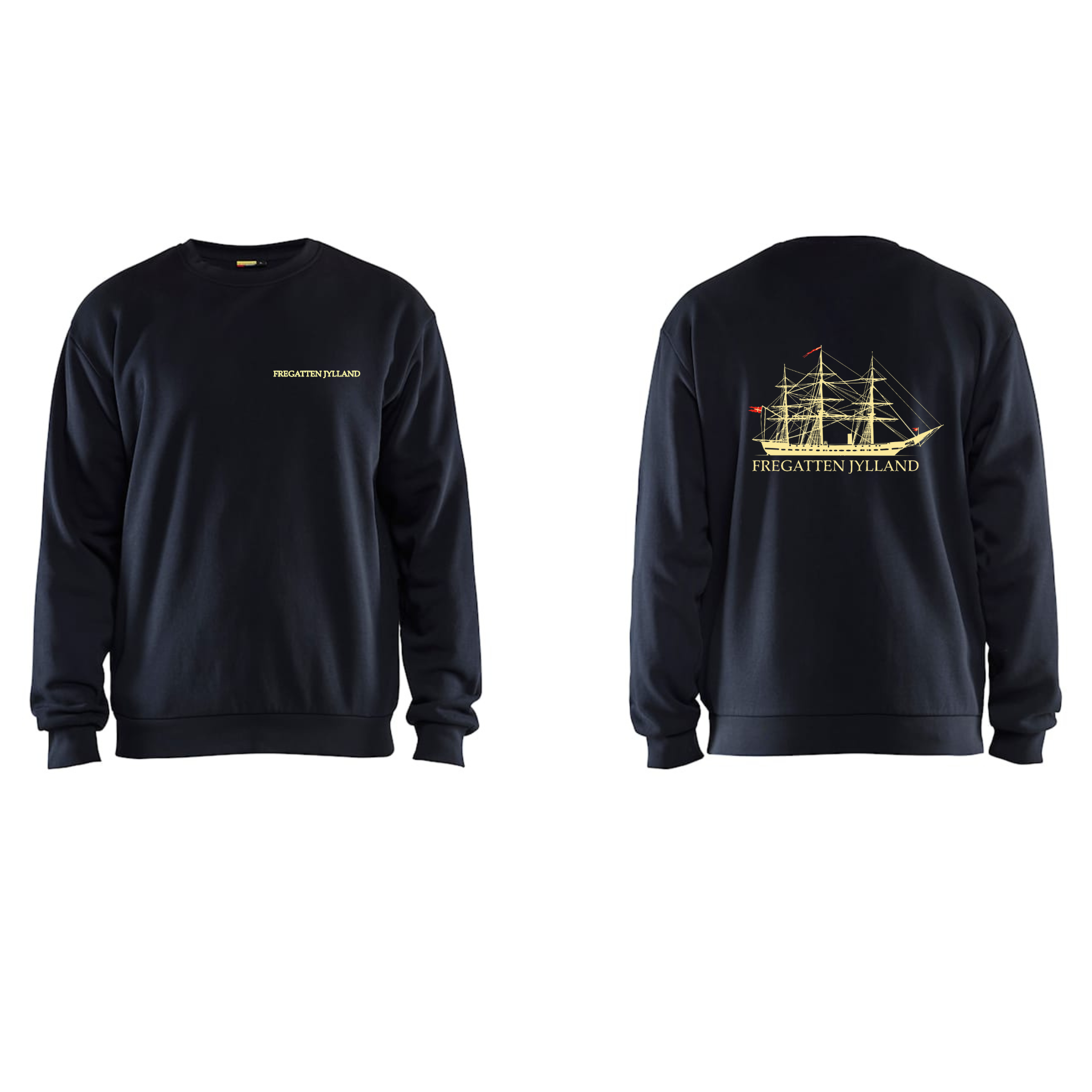 Fregatten Jyllands Blåkläder 3585 Sweatshirt m/bryst og ryglogo med tryk eller logo – arbejdstøj og firmatøj
