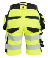 Blåkläder 7020 Dame High Vis Shorts 4-vejs Stretch nærbillede med logo