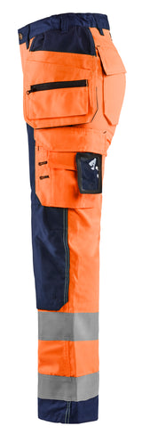Blåkläder 7156 Dame High Vis Buks med Værktøjslommer produktbillede med tryk