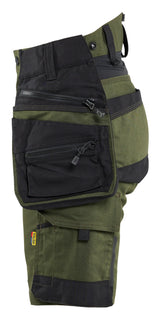 Blåkläder 7175 Striker Dame Håndværker Shorts Stretch nærbillede med tryk
