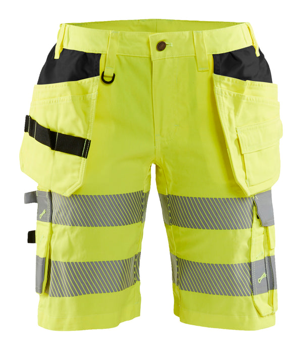 Blåkläder 7186 Dame High Vis Shorts med stretch med tryk eller logo – arbejdstøj og firmatøj