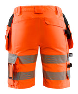Blåkläder 7186 Dame High Vis Shorts med stretch nærbillede med logo