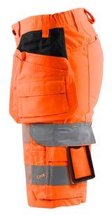 Blåkläder 7186 Dame High Vis Shorts med stretch produktbillede med tryk