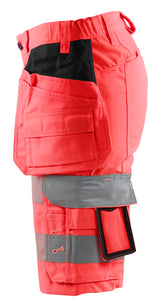 Blåkläder 7186 Dame High Vis Shorts med stretch nærbillede med tryk