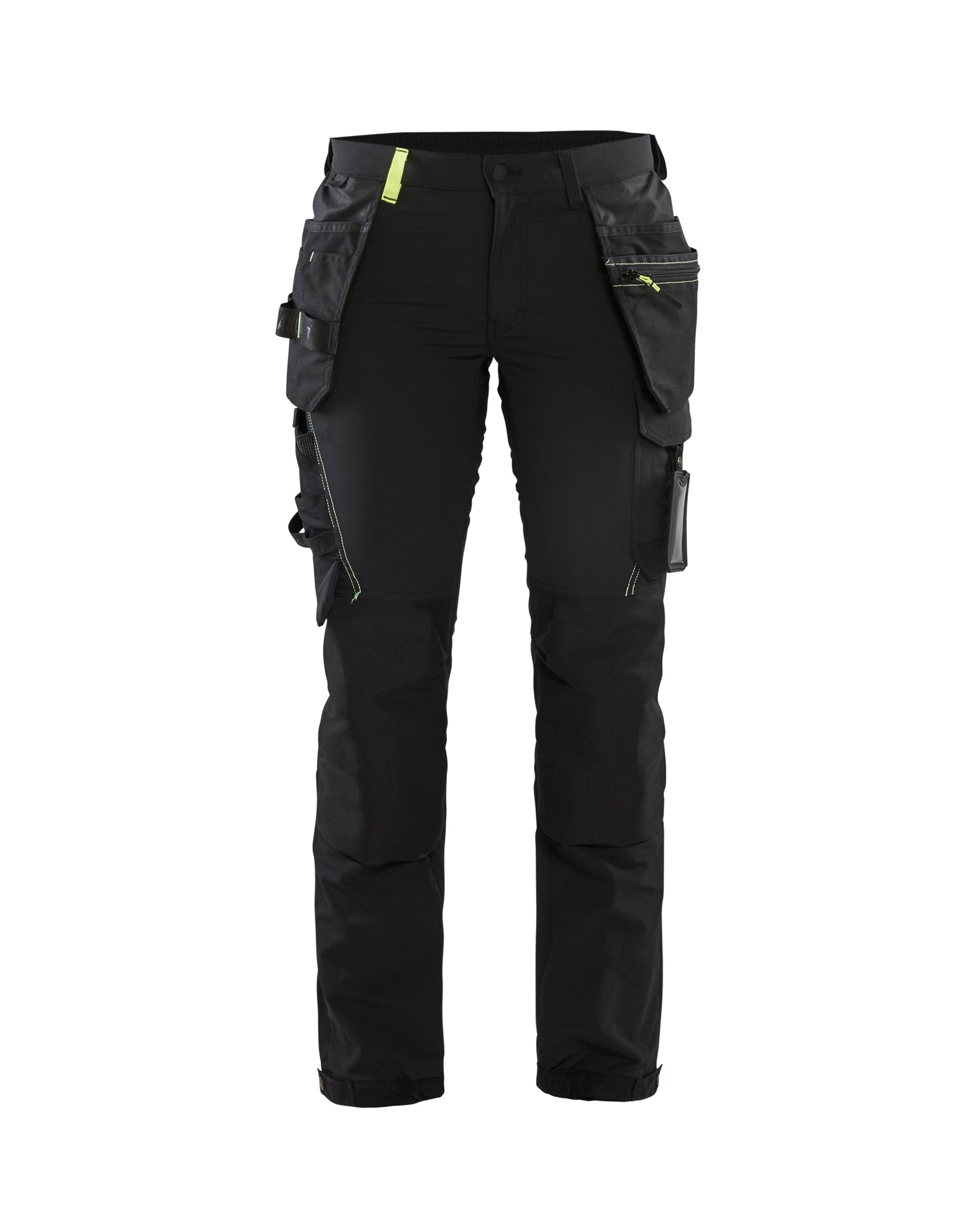 Blåkläder 7192 Dame Håndværker Buks  4-vejs stretch, Sort/High Vis Gul
