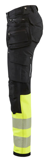 Blåkläder 7193 Dame High Vis Buks 4-vejs stretch nærbillede med logo
