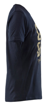 Blåkläder 9409 Dame T-shirt Grit and Grind nærbillede med logo