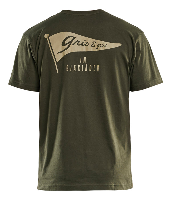Blåkläder 9420 T-Shirt Grit and Grind med tryk eller logo – arbejdstøj og firmatøj