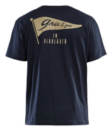 Blåkläder 9420 T-Shirt Grit and Grind detalje til broderi