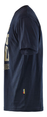 Blåkläder 9421 T-shirt Grit and Grind detalje med firmalogo