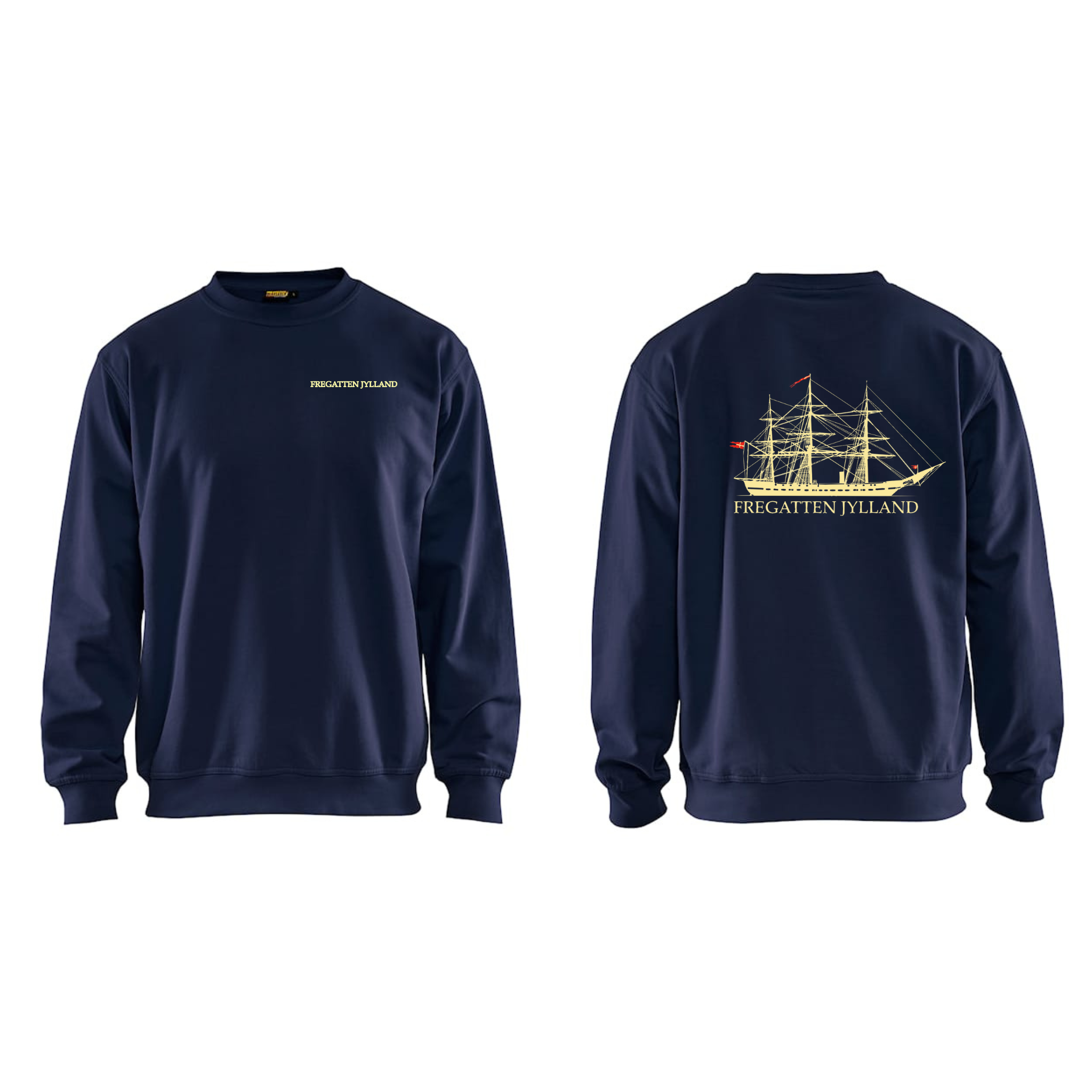 Fregatten Jyllands Blåkläder 3340 Sweatshirt m/bryst og ryglogo med tryk eller logo – arbejdstøj og firmatøj
