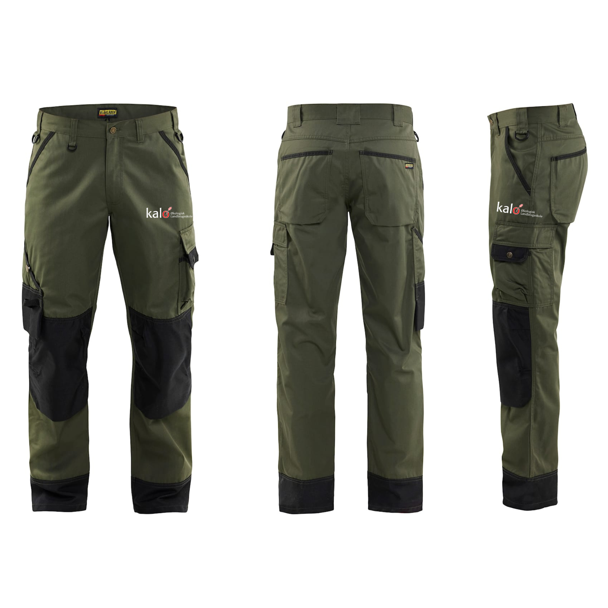 Kalø landbrugsskoles Blåkläder 1454 Garden Buks, armygrøn/sort m/front logo med tryk eller logo – arbejdstøj og firmatøj