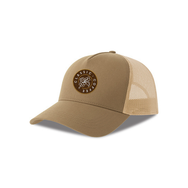 Classic Cofees Atlantis AT535 Canvas Cap, Khaki/Stone m/broderi