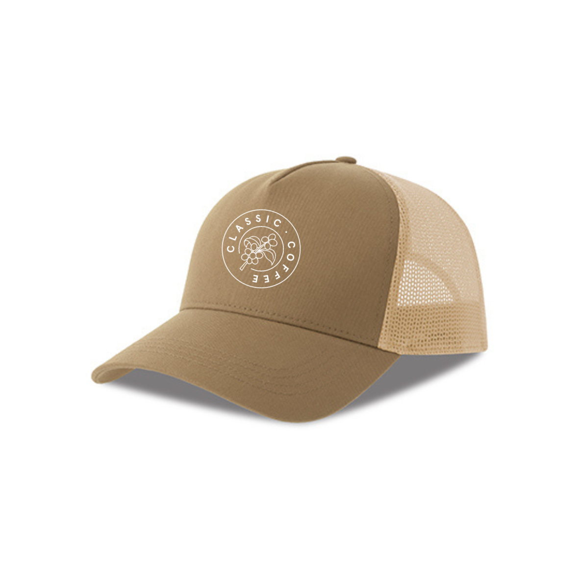 Classic Coffees Atlantis AT535 Canvas Cap, Khaki/Stone m/broderi