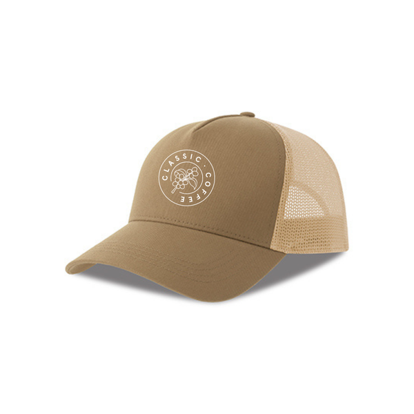 Classic Coffees Atlantis AT535 Canvas Cap, Khaki/Stone m/broderi