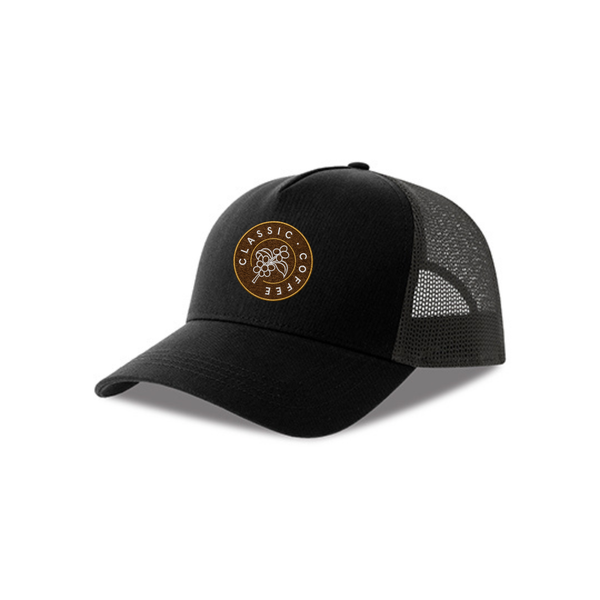 Classic Coffees Atlantis AT535 Canvas Cap, Sort/Grå m/broderi