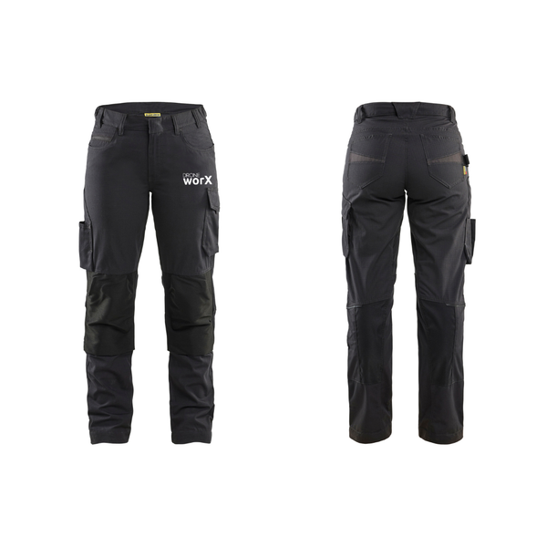 DroneWorX Blåkläder 7195 Dame Service Buks med stretch m/logo – Arbejdsbukser med logo fra Tojtryk.dk