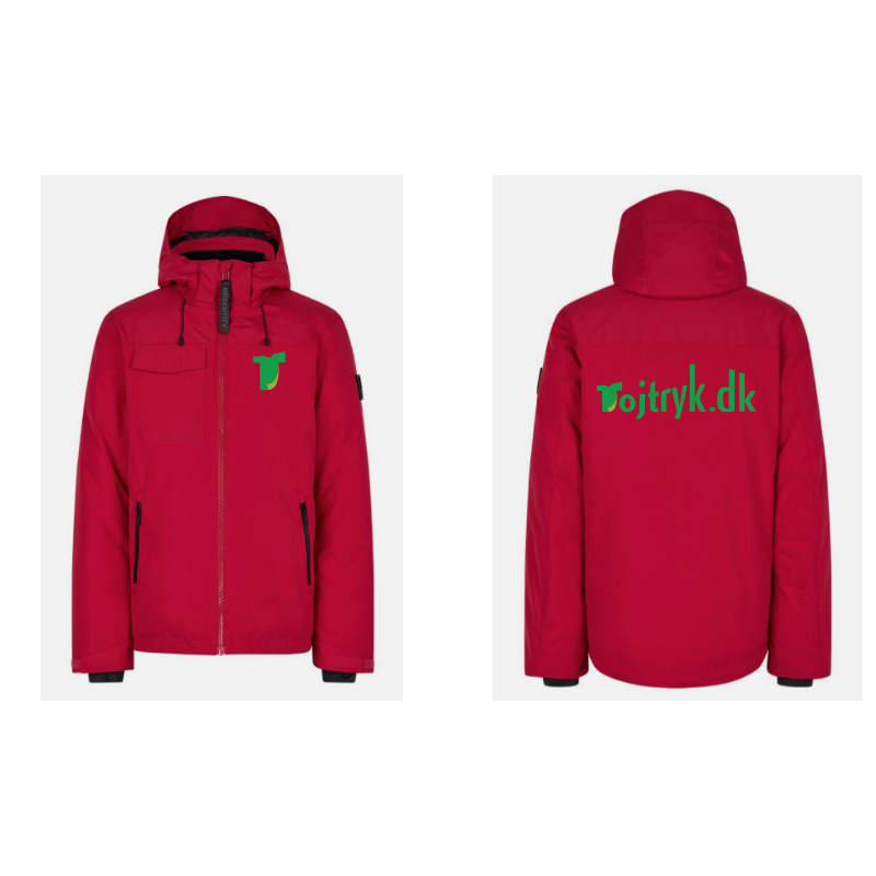 Tojtryk.dks Hooded vinterjakke 0842 m/bryst og ryglogo Design 333333
