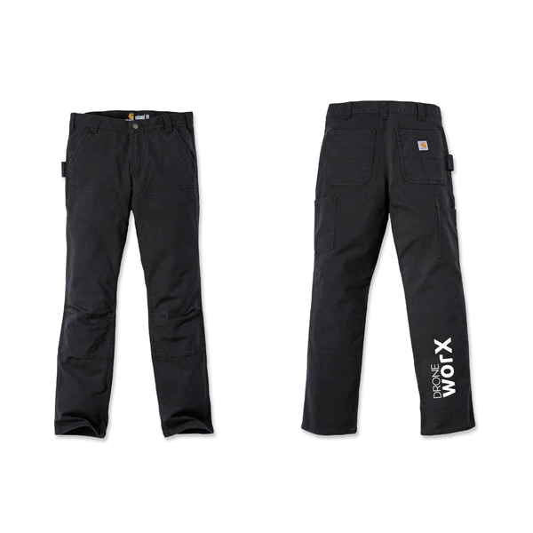 DroneWorX Carhartt 103340 Stretch Duck Double Front Buks m/logo – Arbejdsbukser med logo fra Tojtryk.dk