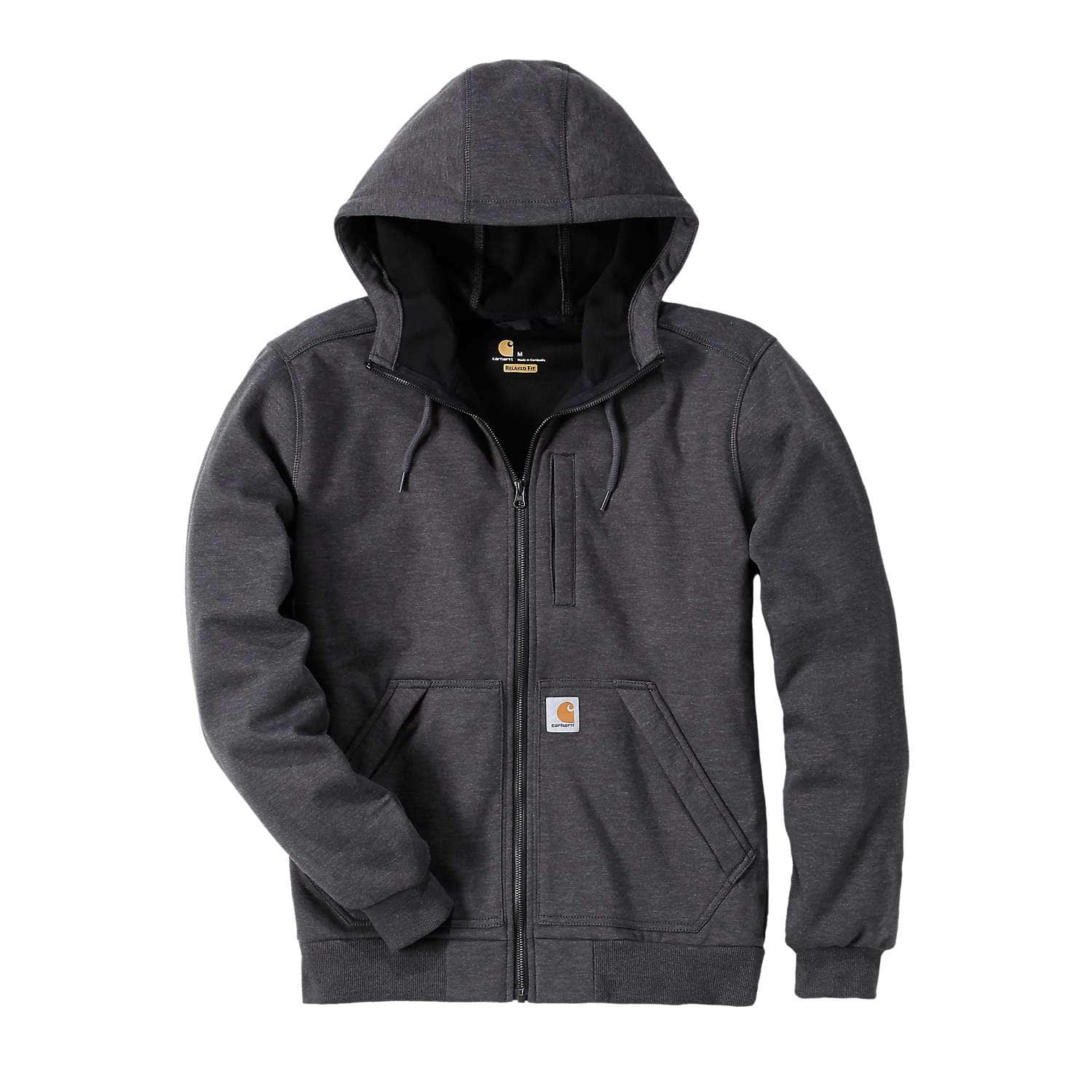 Carhartt 101759 Wind Fighter Hooded Sweatshirt detalje med firmalogo