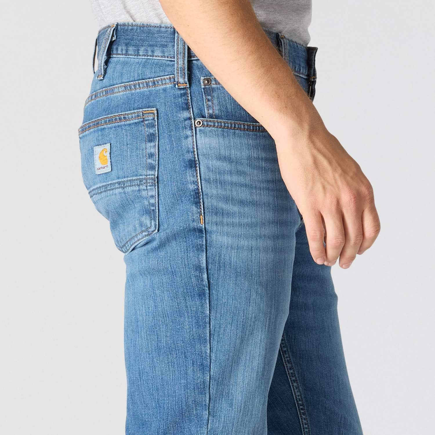 Carhartt 102807 Rugged Flex Straight Tapered Jeans produktfoto med logo