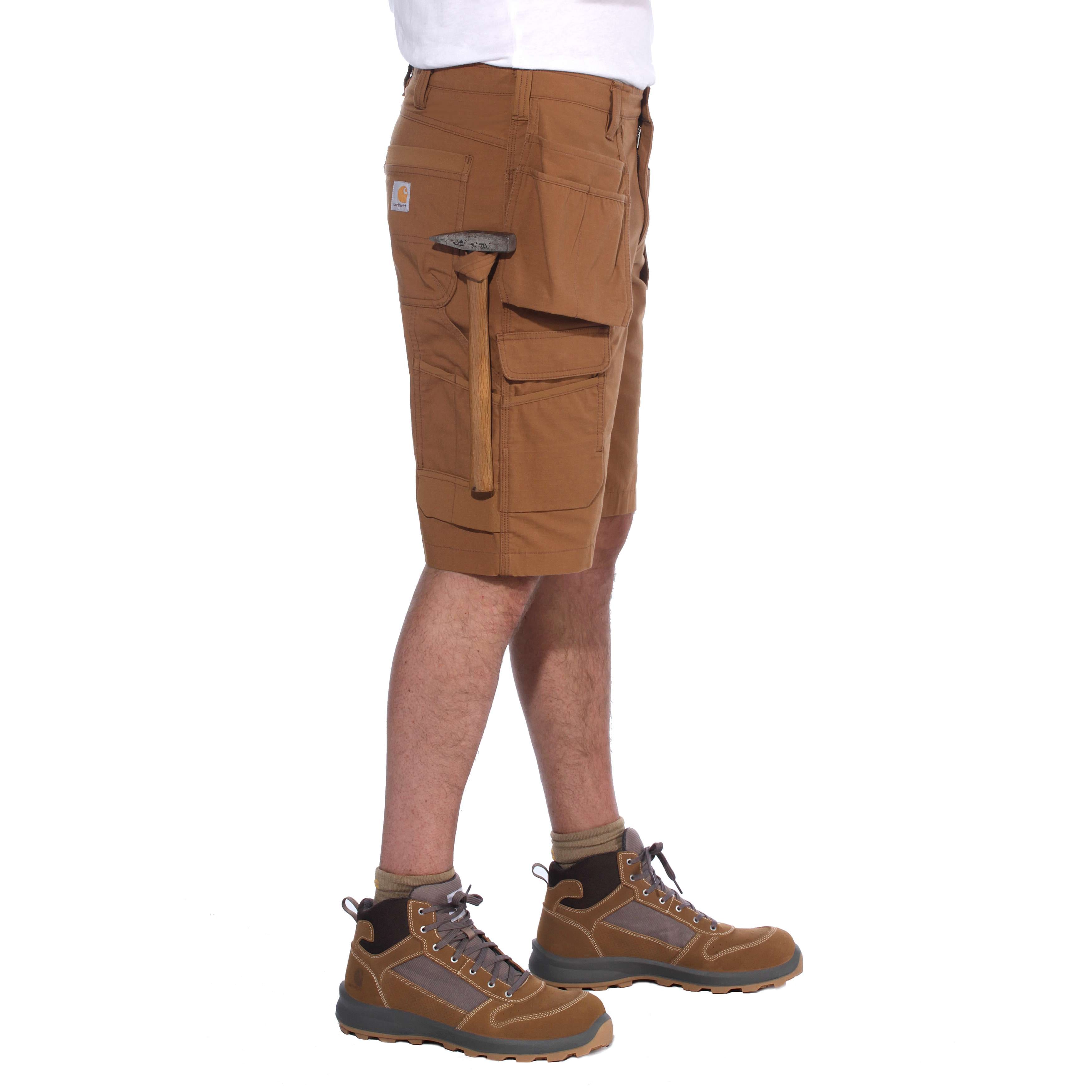Carhartt 104201 Steel Multipocket Shorts detalje med logo