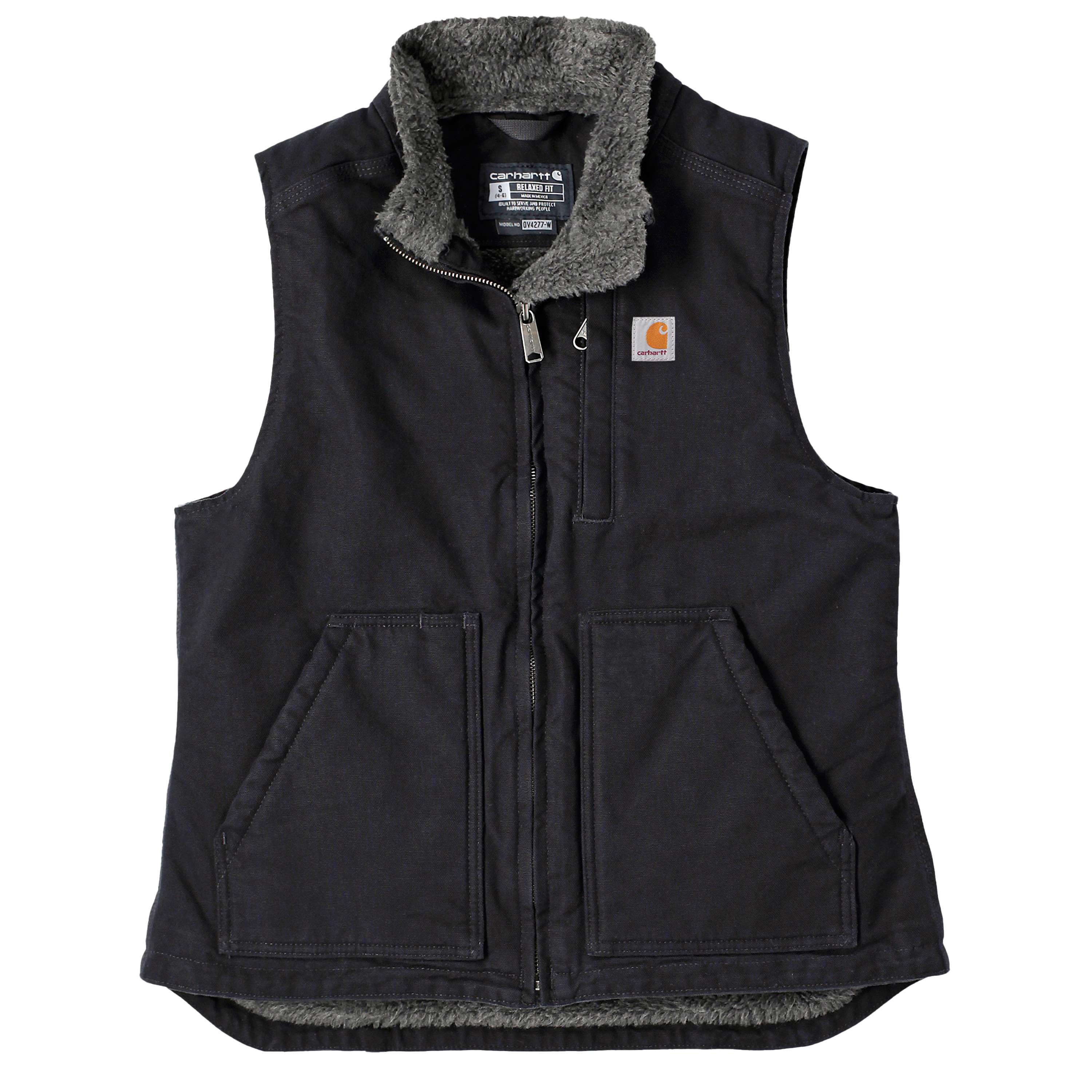 Carhartt 104224 (Women) Sherpa Lined Mock Neck Vest Dame produktbillede med logo