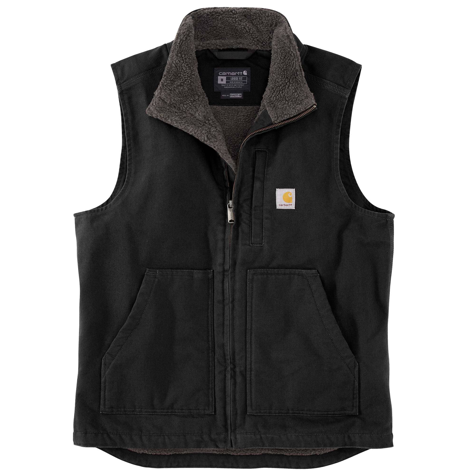 Carhartt 104277 Washed Duck Lined Mock Neck Vest produktbillede med logo