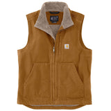 Carhartt 104277 Washed Duck Lined Mock Neck Vest materiale med firmalogo