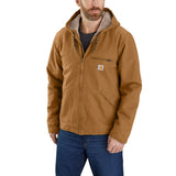 Carhartt 104392 Washed Duck Sherpa Lined Jakke produktbillede med tryk