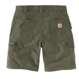 Carhartt 104727 Ripstop Cargo Work Shorts nærbillede med logo