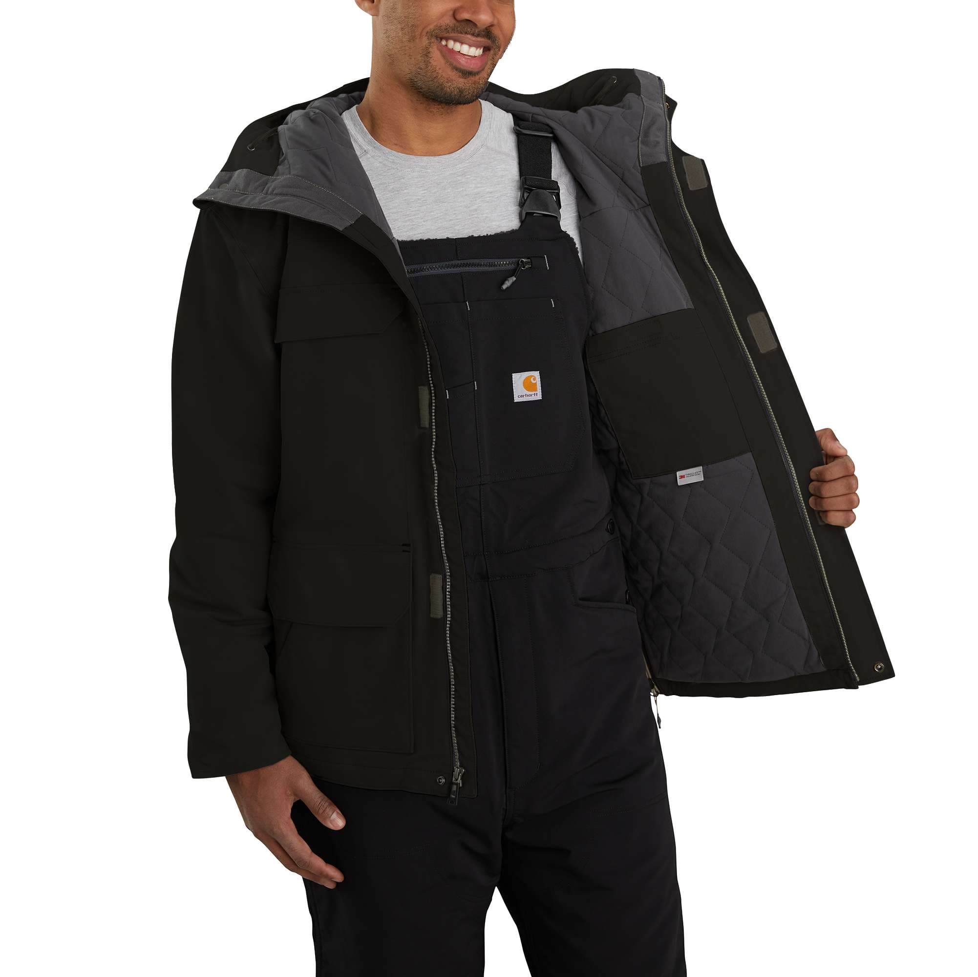 Carhartt 105002 Super Dux Bonded Chore Vinterjakke detalje til broderi