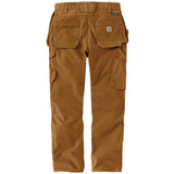 Carhartt 105070 Relaxed Straight Steel Rugged Flex™ Ripstop Double-Front Cargo Buks nærbillede med tryk