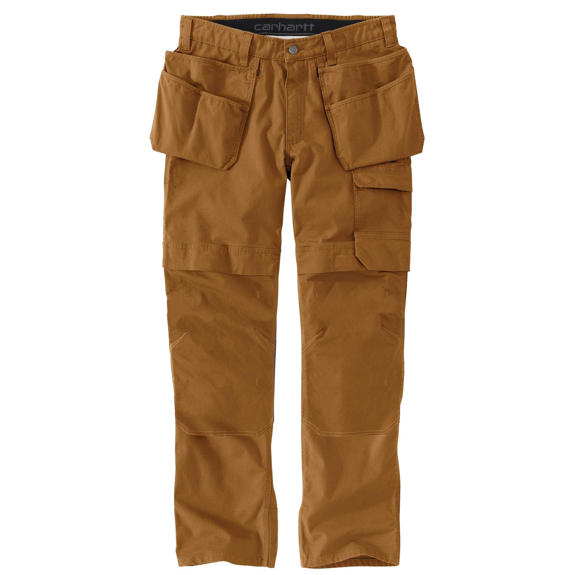 Carhartt 105070 Relaxed Straight Steel Rugged Flex™ Ripstop Double-Front Cargo Buks materiale med logo