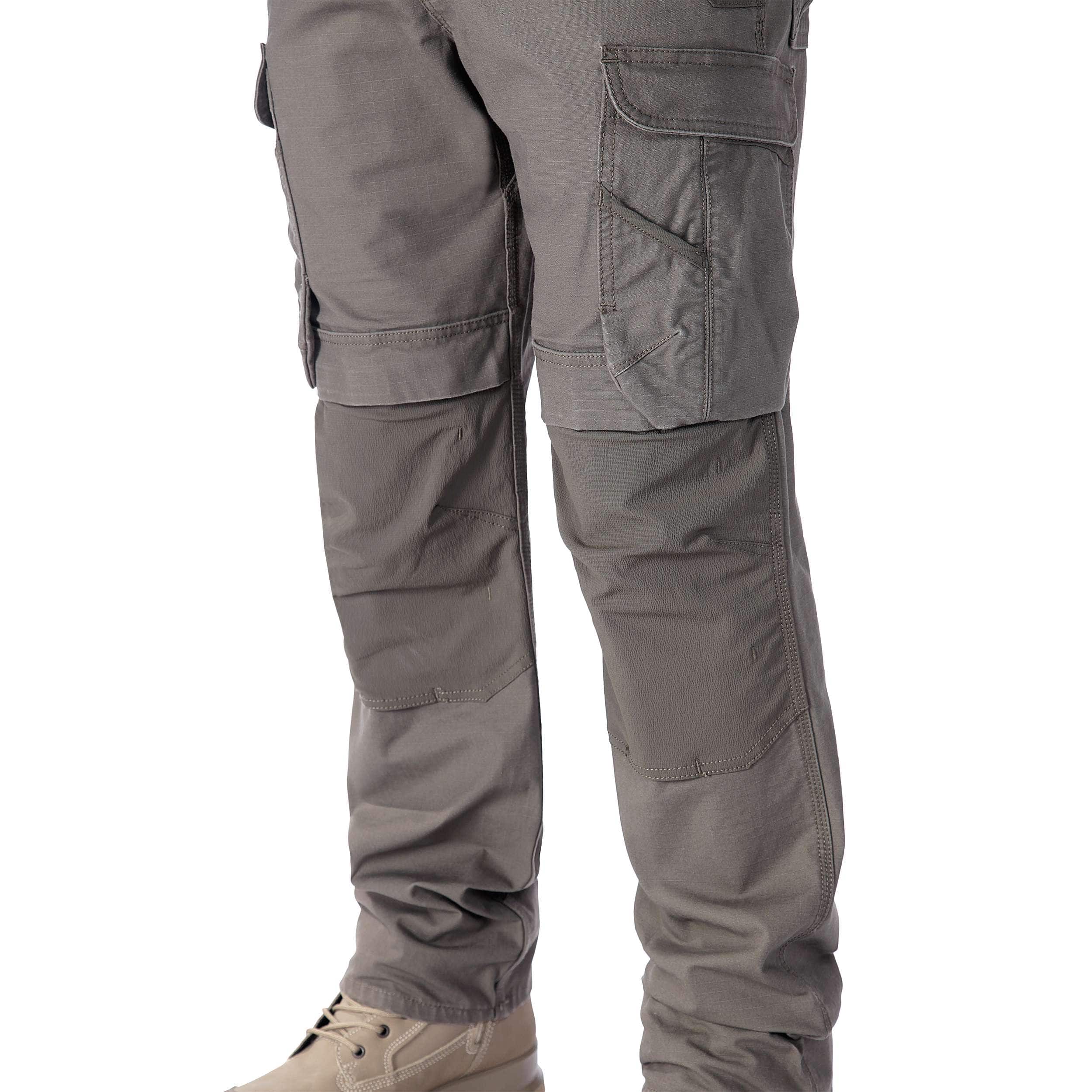 Carhartt 105072 Relaxed Straight Steel Rugged Flex™ Ripstop Double-Front Cargo Buks materiale med firmalogo