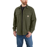 Carhartt 105419 Canvas Fleece-Lined Skjorte Jakke materiale med firmalogo