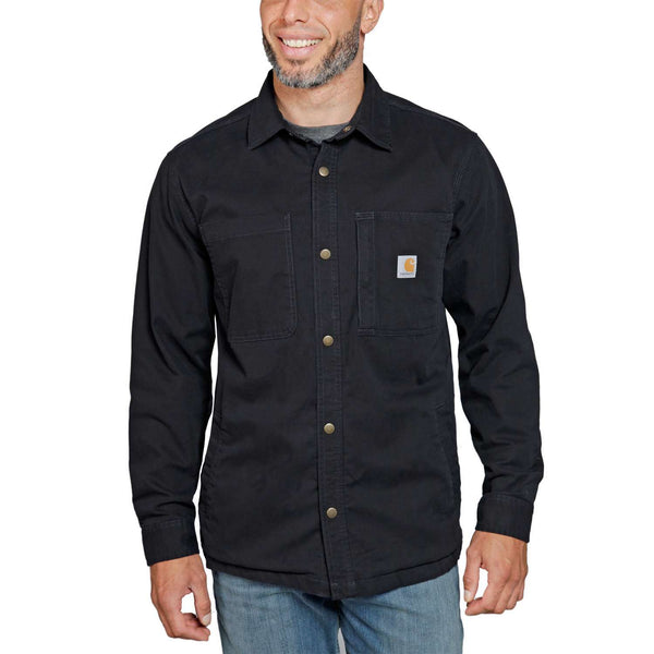 Carhartt 105532 Fleece Lined Snap Frontskjortejakke med tryk eller logo – arbejdstøj og firmatøj
