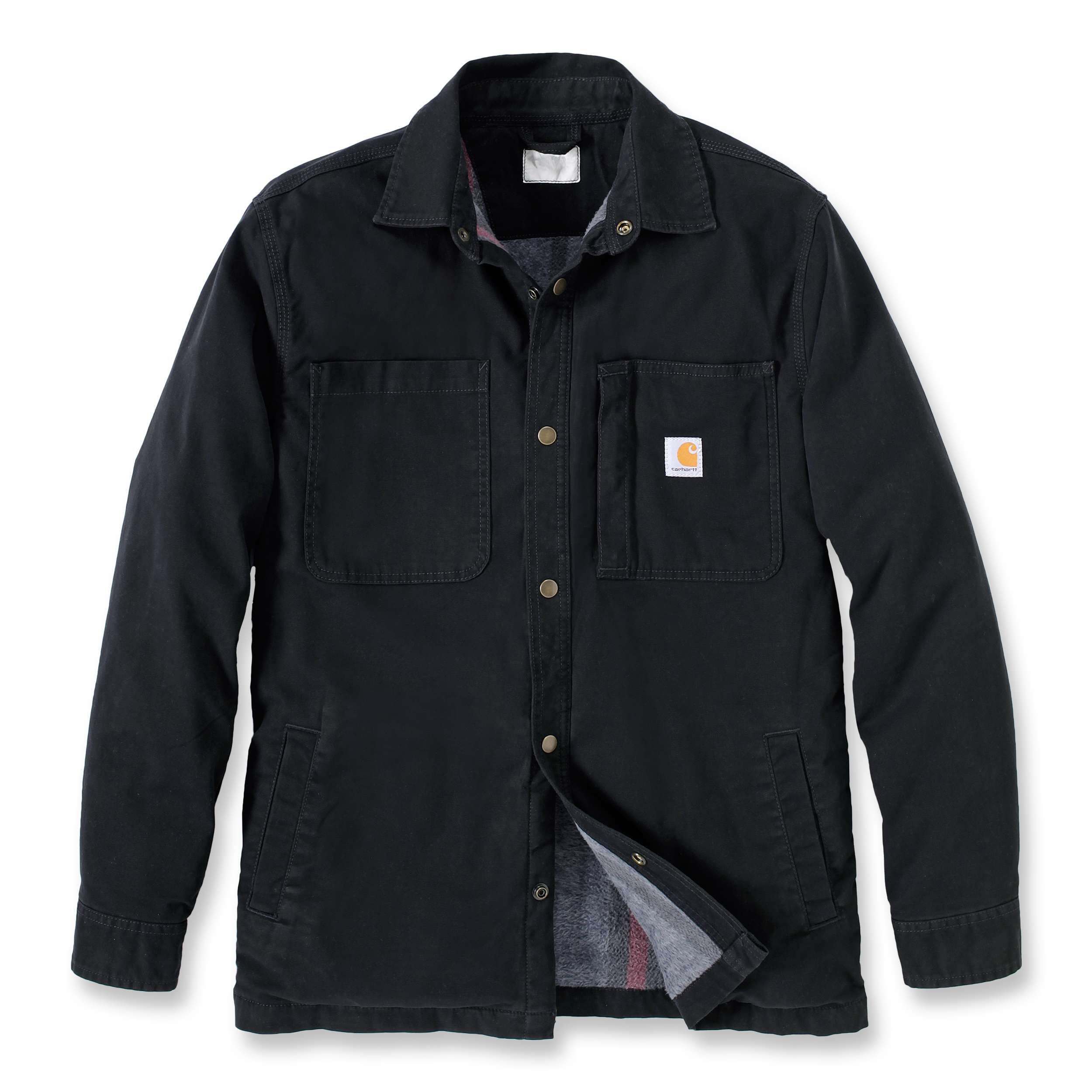 Carhartt 105532 Fleece Lined Snap Frontskjortejakke produktfoto med tryk