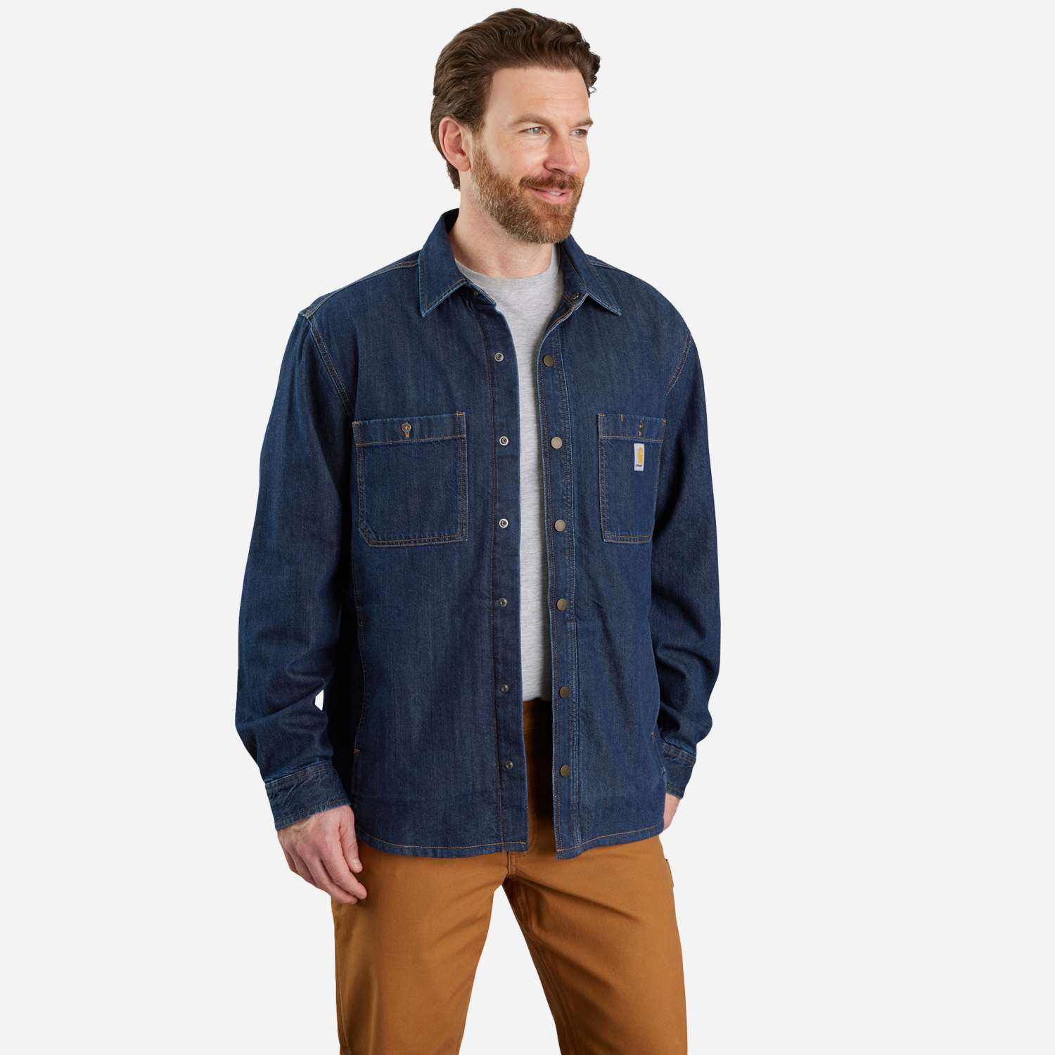Carhartt 105605 Denim Fleece Lined Snap Front Shirt