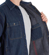 Carhartt 105605 Denim Fleece Lined Snap Front Shirt materiale med firmalogo