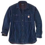 Carhartt 105605 Denim Fleece Lined Snap Front Shirt produktfoto med tryk