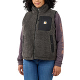Carhartt 105607 Relaxed Midweight Utility Vest Dame detalje med firmalogo