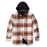 Carhartt 105938 Fleece Lined Plaidskjortejakke produktfoto med tryk