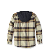 Carhartt 105938 Fleece Lined Plaidskjortejakke detalje med firmalogo