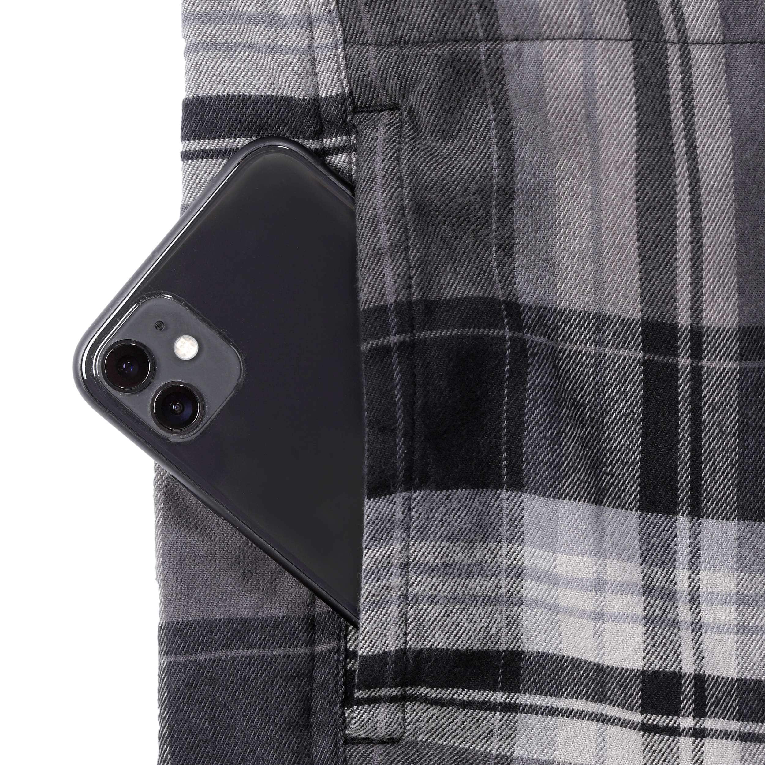 Carhartt 105938 Fleece Lined Plaidskjortejakke nærbillede til broderi